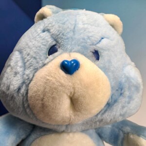VTG 1983 Kenner Care Bears Grumpy Bear 13" Plush Rain Cloud Stuffed Toy Blue