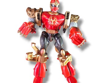 Power Rangers Ninja Storm Crimson Thunder Triple Zord Mighty Morphin, vintage de 2002.