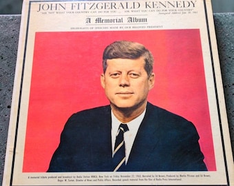 Vtg 1963 Jfk John F. Kennedy Gedenkalbum Vinyl LPPremier 2099 Wmca Tribut