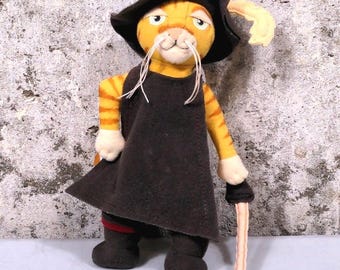 Peluche de Shrek 2 y el Gato con Botas, 20 cm (8 pulgadas), Hasbro, 2003, juguete vintage de DreamWorks con espada.