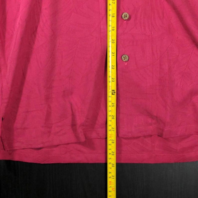 Tommy Bahama Shirt M 100% Seide VTG Herren Pink Floral Jacquard Camp Aloha Tropical Bild 10