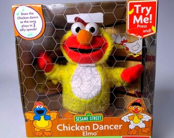 Vintage Fisher-price Sesame Street Chicken Dancer Elmo Plush Toy