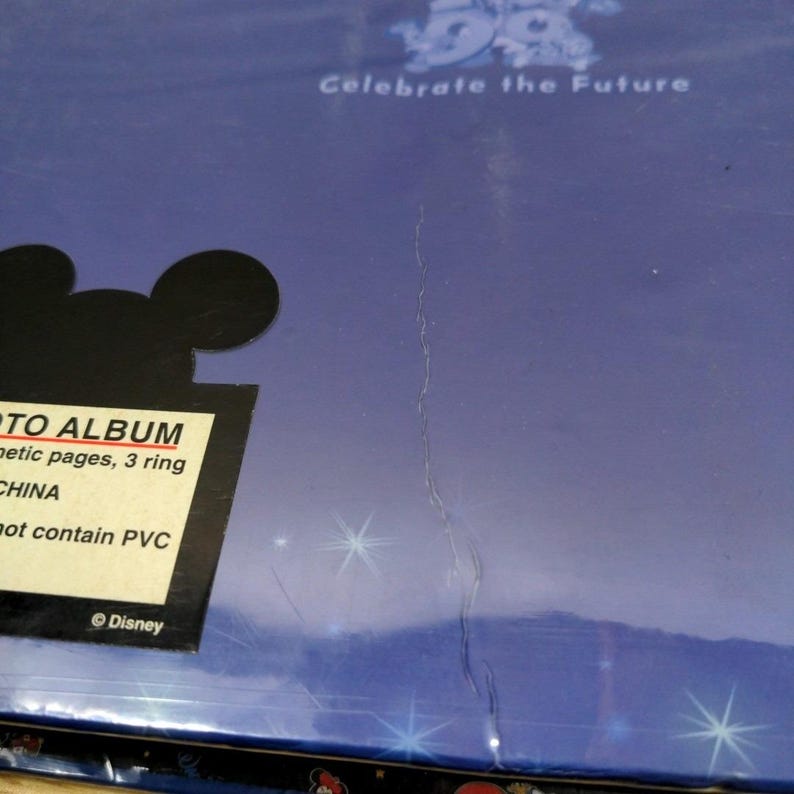 Álbum de fotos vintage de Walt Disney World de 1999, 80 páginas magnéticas, Mickey Mouse, 3 anillas. imagen 13