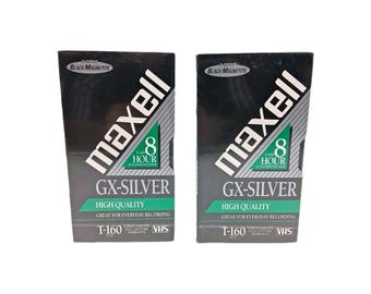 2 Maxell T-160 GX-Silver 8-uurs VHS-banden - nieuw verzegeld