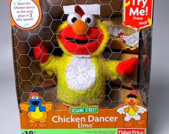 Vintage Fisher-price Sesame Street Chicken Dancer Elmo Plush Toy