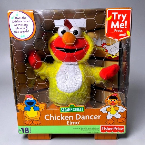 Vintage Fisher-price Sesame Street Chicken Dancer Elmo Plush Toy