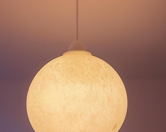 Moon Lamp Pendant Lamp Ø230mm & Ø300mm | 3D printed from PLA | Designer lamp | optional with Philips Smart LED