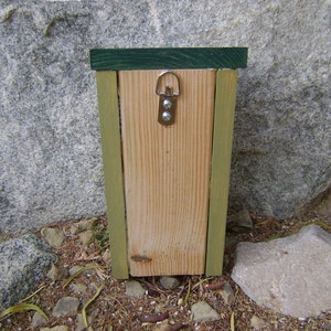 Painted BEE HOUSE, Green Sage and Forest, Insect Hotel, Hand Made. Made to Order. image 5