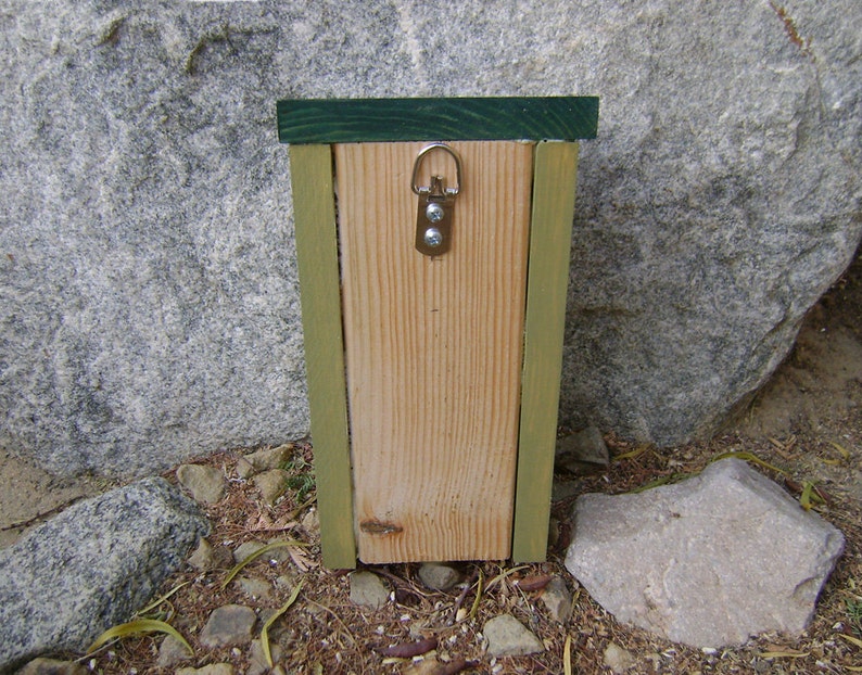 Painted BEE HOUSE, Green Sage and Forest, Insect Hotel, Hand Made. Made to Order. image 5