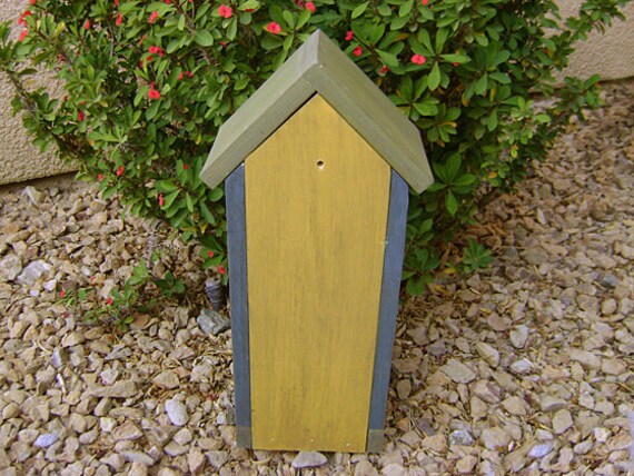 Bottle Bird Feeder Rustic Hand Painted Wood Feeder Only Etsy