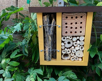 INSECT HOTEL, Bug Hotel, Bug House, Insect House, Insect Sanctuary, Yard Art. Filling Materials May Vary. Made to Order.