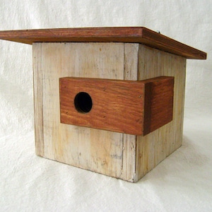 WOOD BIRDHOUSE, Modernism Style, Rustic Finish, Handmade, Made to Order