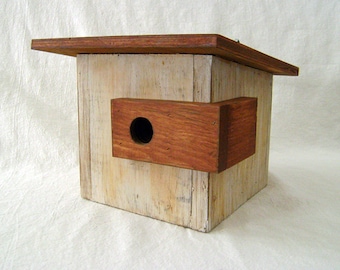 WOOD BIRDHOUSE, Modernism Style, Rustic Finish, Handmade, Made to Order