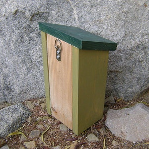 Painted BEE HOUSE, Green Sage and Forest, Insect Hotel, Hand Made. Made to Order. image 4