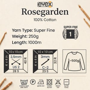 YarnArt Rosegarden 100% Cotton Gradient Yarn Cake, Ombre Multicolor Soft Cotton, Fingering Sock Weight bild 20