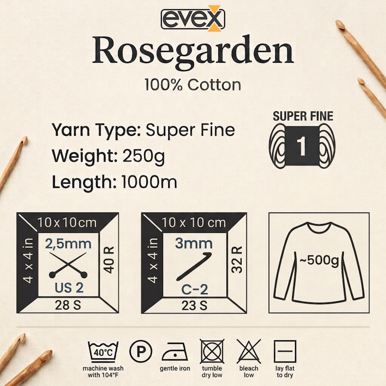 YarnArt Rosegarden 100% Cotton Gradient Yarn Cake, Ombre Multicolor Soft Cotton, Fingering Sock Weight bild 20