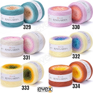 YarnArt Rosegarden 100% Cotton Gradient Yarn Cake, Ombre Multicolor Soft Cotton, Fingering Sock Weight bild 7