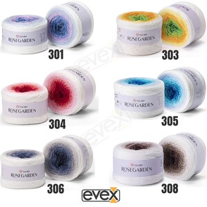 YarnArt Rosegarden 100% Cotton Gradient Yarn Cake, Ombre Multicolor Soft Cotton, Fingering Sock Weight bild 3