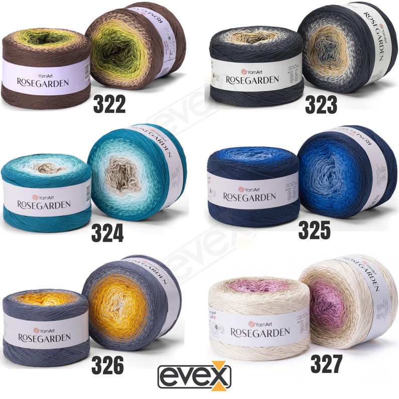 YarnArt Rosegarden 100% Cotton Gradient Yarn Cake, Ombre Multicolor Soft Cotton, Fingering Sock Weight bild 6