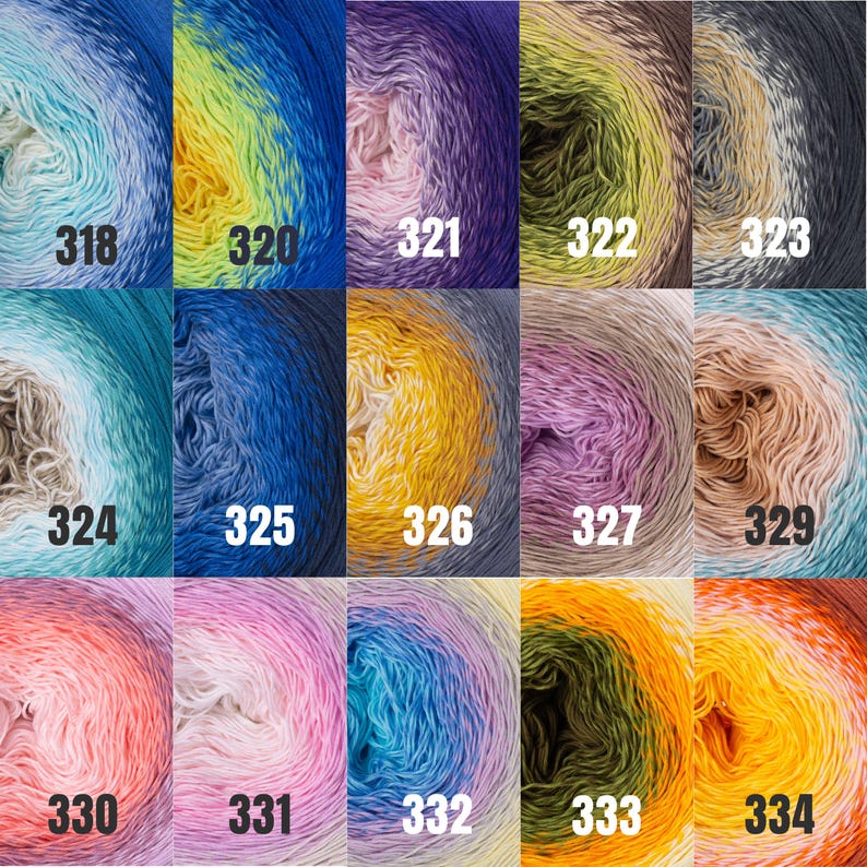 YarnArt Rosegarden 100% Cotton Gradient Yarn Cake, Ombre Multicolor Soft Cotton, Fingering Sock Weight bild 11
