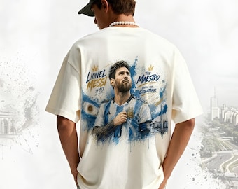 Messi Football PNG T-Shirt Design Argentina Soccer World Cup Clip Art Lionel Messi Printable Sublimation File (Digital Download)