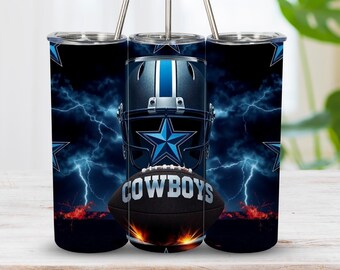 COWBOY Tumbler Wrap Football Sports PNG Sublimation Printable 20oz Skinny Digital Download Design