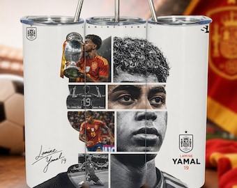 Lamine Yamal Tumbler Wrap Design 20 oz Skinny Fifa World Cup Spain Printable Sublimation (PNG Digital Download)