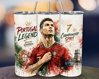 Ronaldo CR7 Tumbler Wrap Fifa World Cup 2026 20oz Skinny Sublimation Printable Design PNG (Digital Download)