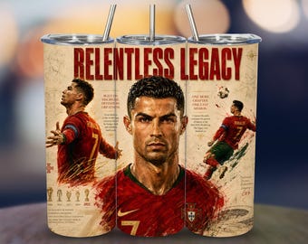 Ronaldo CR7 Tumbler Wrap Fifa World Cup 2026 20oz Skinny Sublimation Printable Design PNG (Digital Download)