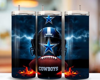 COWBOY Tumbler Wrap Football Sports PNG Sublimation Printable 20oz Skinny Digital Download Design