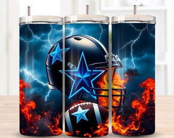 COWBOY Tumbler Wrap Football Sports PNG Sublimation Printable 20oz Skinny Digital Download Design