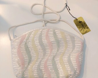 Vintage Beaded Pastel Brand New Goldco Clutch Purse