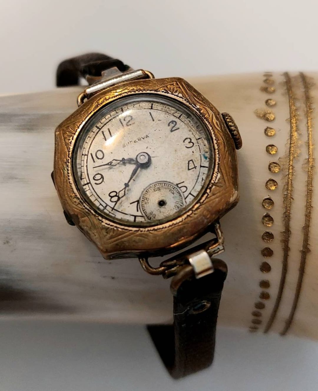 Superva Vintage Wind Watch 1940s Gold Filled Timepiece 15 Etsy Canada