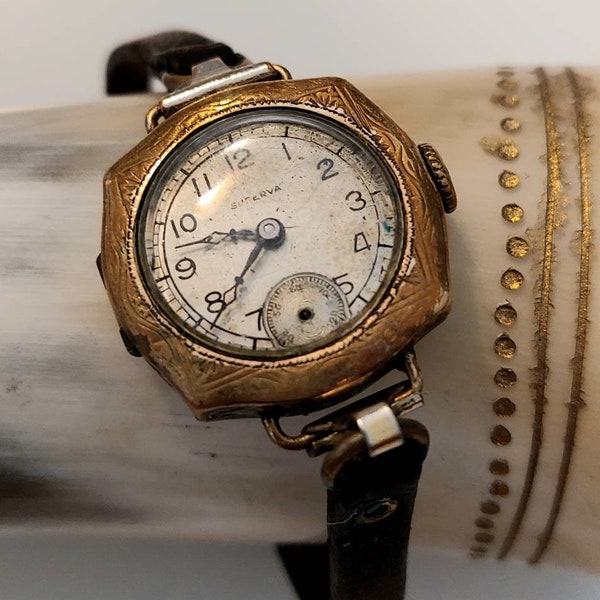 Superva Vintage Wind Watch, 1940s Gold Filled Timepiece, 15 Jewels, As-Is