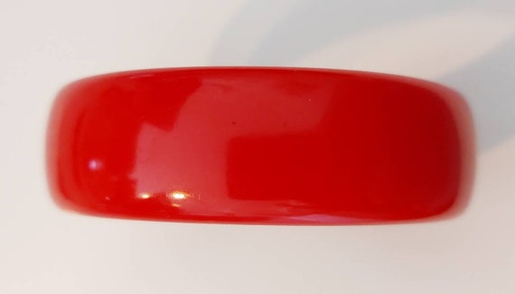 Vintage Cherry Red Bakelite Plastic Bangle Bracel… - image 3