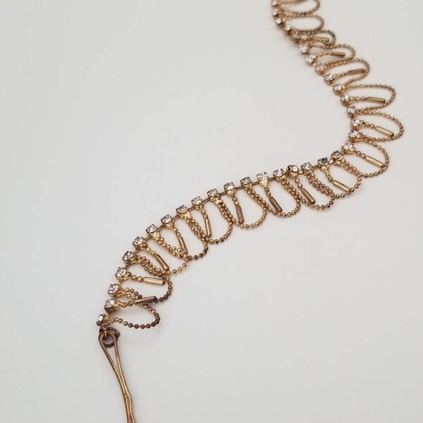 Gold Tone Rhinestone Sparkly Bobby Pin Hair Decoration Vintage