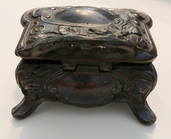 Antique Jewelry Box, Art Nouveau Ring Casket, Dee… - image 6