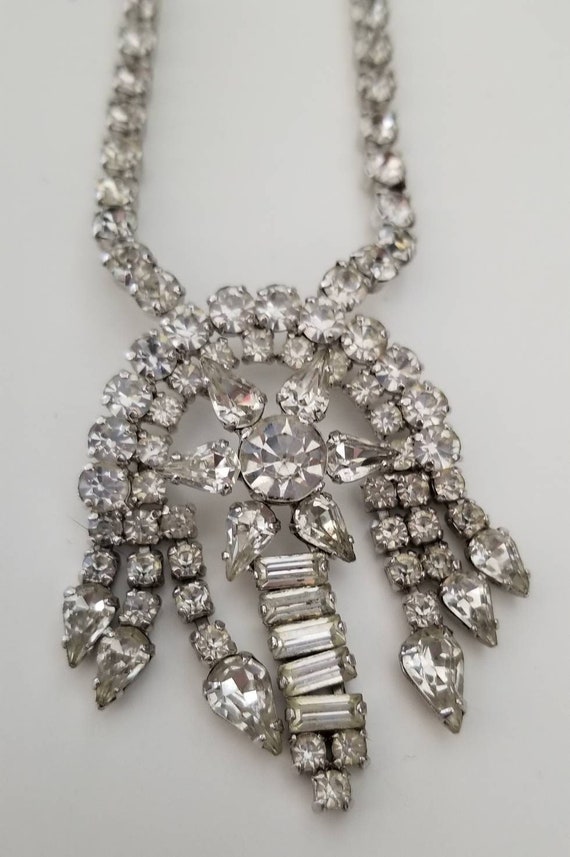 1950s Viva Las Vegas Vintage Crystal Necklace Lar… - image 1