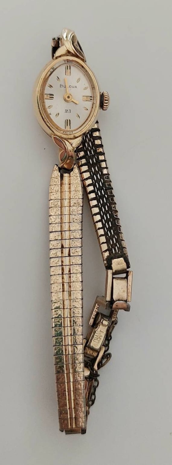 Vintage Bulova 14K Gold Engraved 1960s Ladies Wristwa… Gem