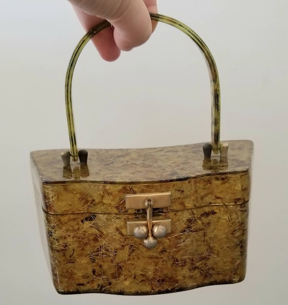 Late 50s/ Early 60s Patent Leather and Lucite Handbag – Retro Kandy Vintage
