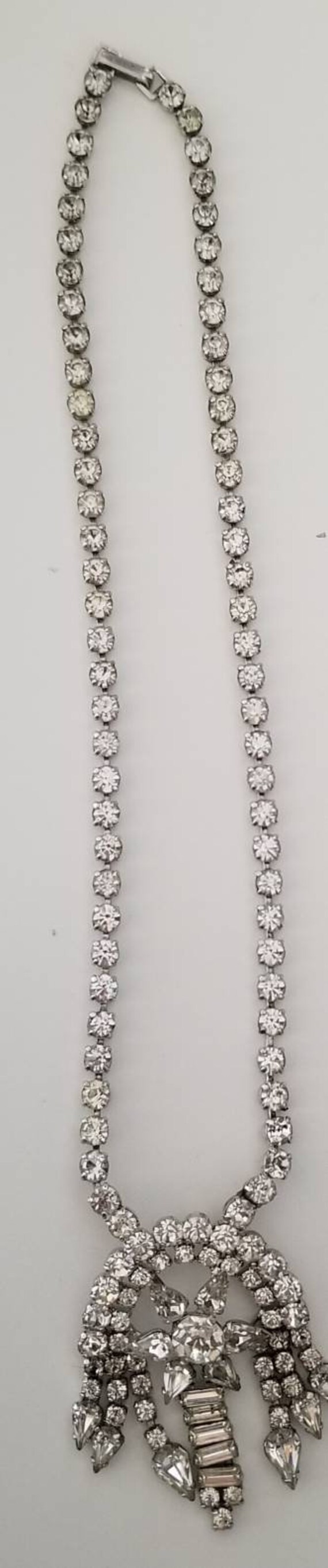 1950s Viva Las Vegas Vintage Crystal Necklace Lar… - image 3
