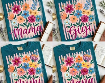 Floral Mama PNG Bundle, Mother’s Day Mama PNG, Nana Gigi Mimi Motherhood Design