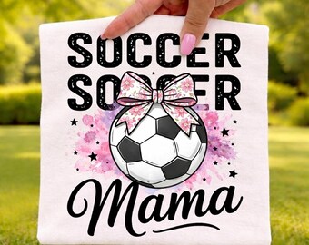 Soccer Bow PNG, Coquette Soccer Mama PNG, Trendy Soccer Mom Game Day Design