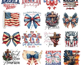 4th of July PNG Bundle, Patriotic Eagle, USA 250th Anniversary, Statue of Liberty PNG