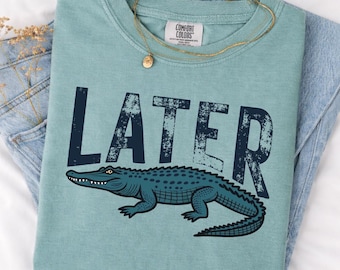 Mais tarde, jacaré PNG, depois de um tempo, crocodilo, design fofo de jacaré PNG