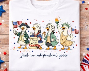 Just An Independent Goose PNG, Funny Patriotic Goose, 4th of July PNG