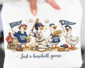 Baseball Goose PNG, Funny Baseball Goose, Game Day Baseball Season Design
