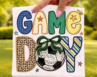 Soccer Game Day PNG, Cute Coquette Soccer PNG, Soccer Mom Design