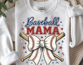 Baseball Mama PNG, Game Day Baseball Mom Design with Baseball Bow (300 DPI)