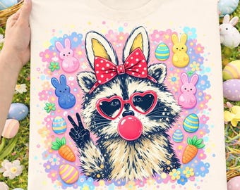 Easter Raccoon PNG, Funny Spring Raccoon, Easter Raccoon PNG for Sublimation